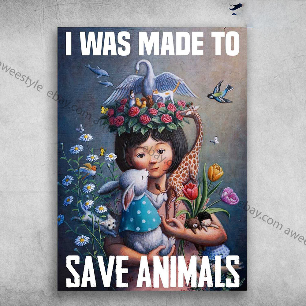 Flower Animals, Girl Loves Animals - I Was Made To Save Animals, Bird,  Rabbit... | eBay